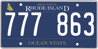 RI license plate 777863