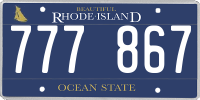 RI license plate 777867