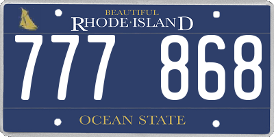 RI license plate 777868