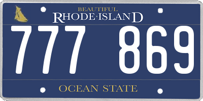 RI license plate 777869