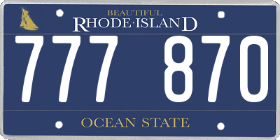 RI license plate 777870