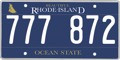 RI license plate 777872