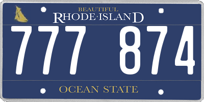 RI license plate 777874