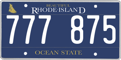 RI license plate 777875