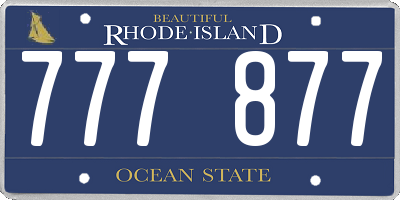 RI license plate 777877