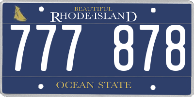 RI license plate 777878