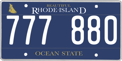 RI license plate 777880
