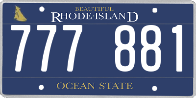 RI license plate 777881