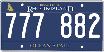 RI license plate 777882