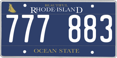 RI license plate 777883