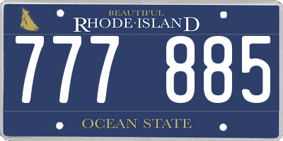 RI license plate 777885