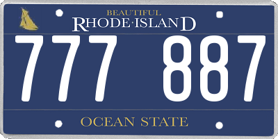 RI license plate 777887