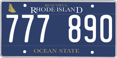 RI license plate 777890