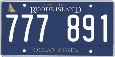 RI license plate 777891