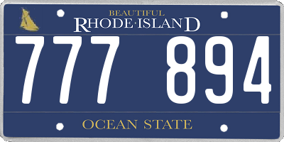 RI license plate 777894