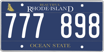 RI license plate 777898