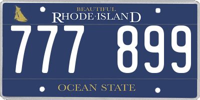 RI license plate 777899