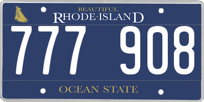 RI license plate 777908