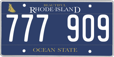 RI license plate 777909