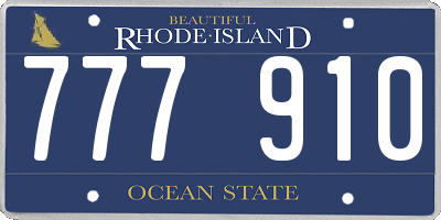 RI license plate 777910