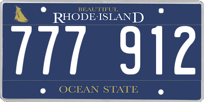 RI license plate 777912