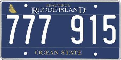 RI license plate 777915