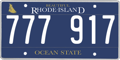 RI license plate 777917