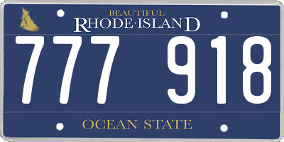 RI license plate 777918