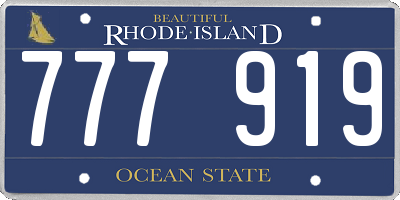 RI license plate 777919