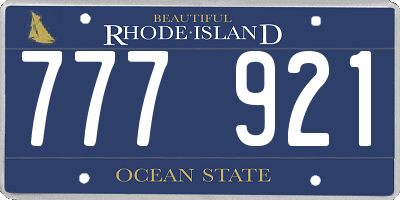 RI license plate 777921