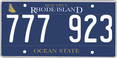 RI license plate 777923