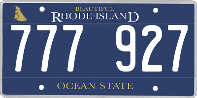 RI license plate 777927