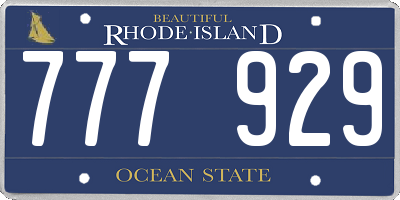 RI license plate 777929