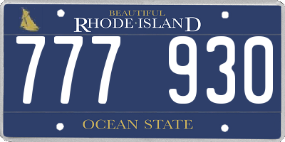 RI license plate 777930