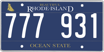 RI license plate 777931