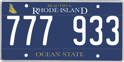 RI license plate 777933