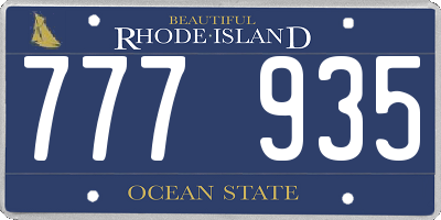 RI license plate 777935
