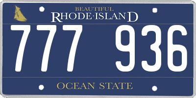 RI license plate 777936
