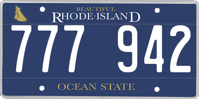 RI license plate 777942