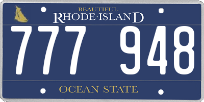 RI license plate 777948
