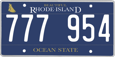 RI license plate 777954
