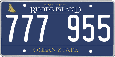 RI license plate 777955