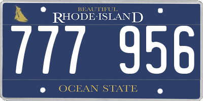 RI license plate 777956