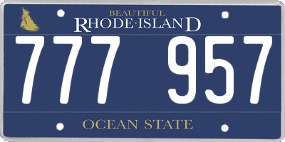RI license plate 777957