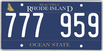 RI license plate 777959