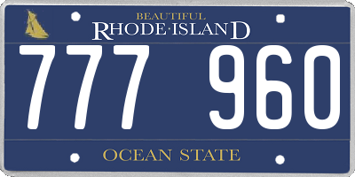 RI license plate 777960