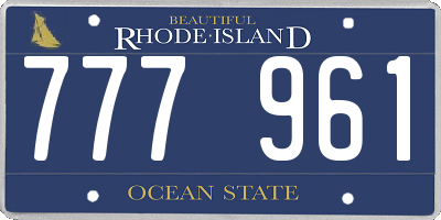 RI license plate 777961