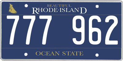 RI license plate 777962