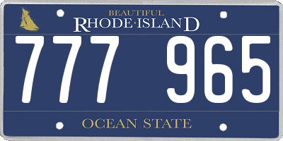 RI license plate 777965