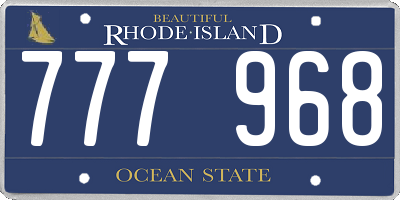 RI license plate 777968